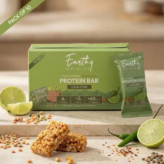 Lime Chilli vegan protein bars pack, millet bars and natural protein bars with no added sugar